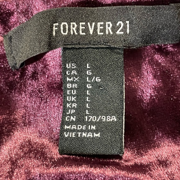 🔥3 for $15 Sale- Forever 21 strappy velour mini dress size L - Picture 3 of 3